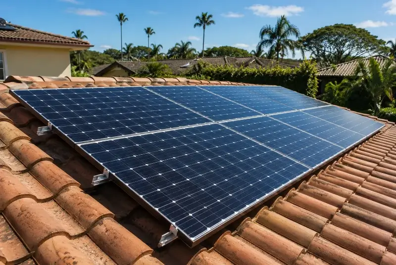 Installation de panneaux solaires à la Motte